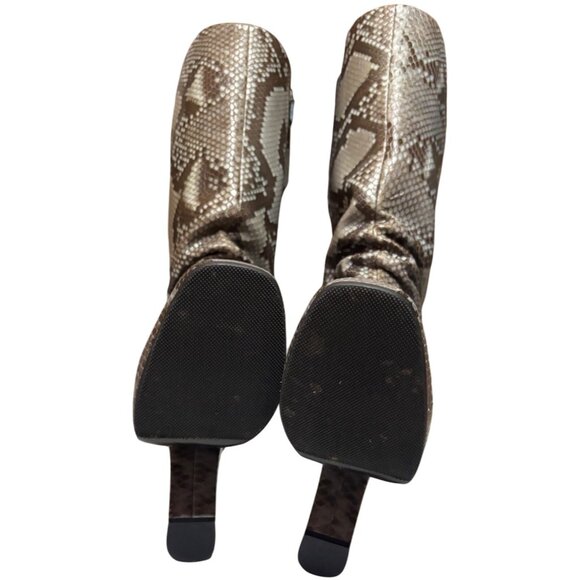 Gucci Aquamarine Blue Python Horse bit Knee-High Lillian Boots – Size 42– New - Picture 7 of 16